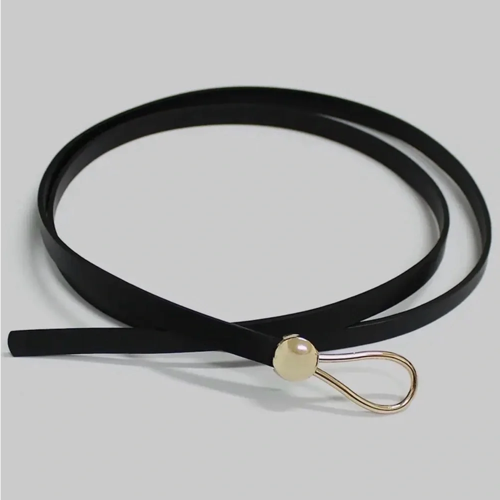 Gold Loop Pull Thru Skinny Belt